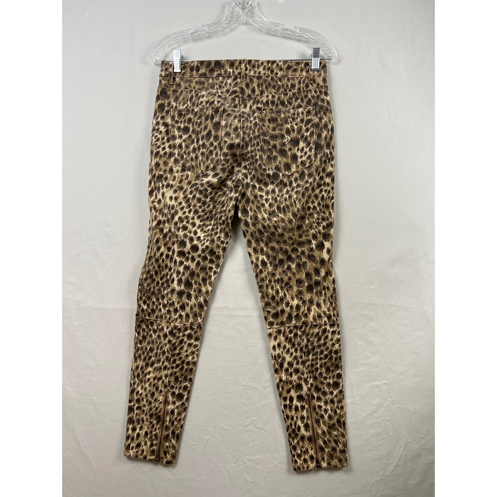 J.McLaughlin Leopard Print Slim Pants Womens 6 Brown Animal Print Ankle Zip - Picture 6 of 12